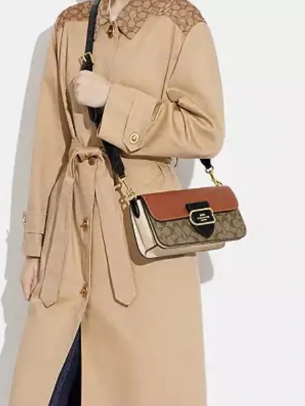 Coach Morgan Shoulder and Cross body Bag In Colorblock Signature Canvas